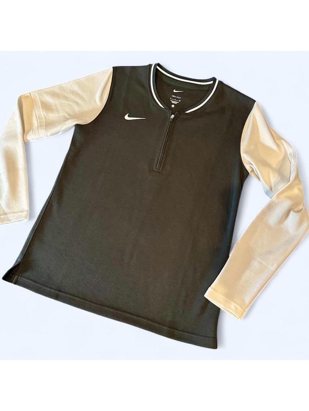Nike Men's Black and Cream Sweatshirt